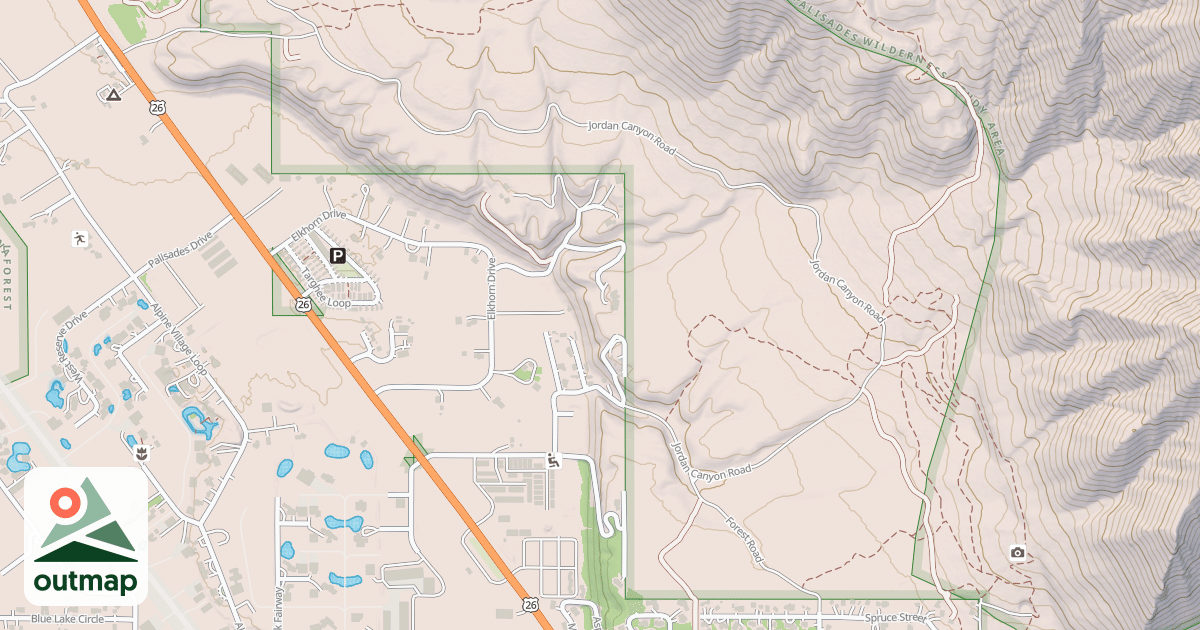 Map of JORDAN CANYON