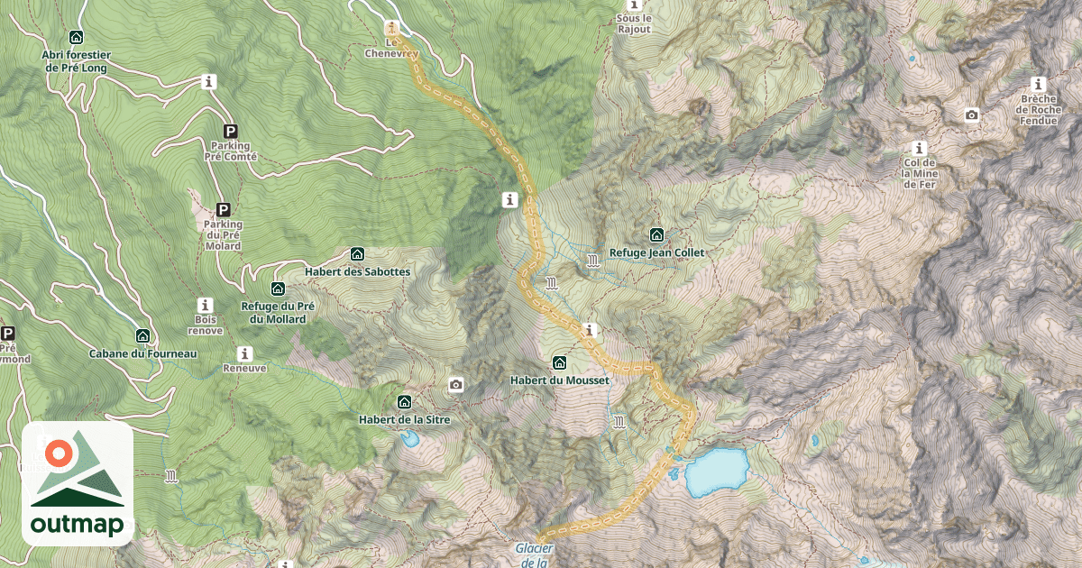 Map of Col des Lances — Le Chenevrey
