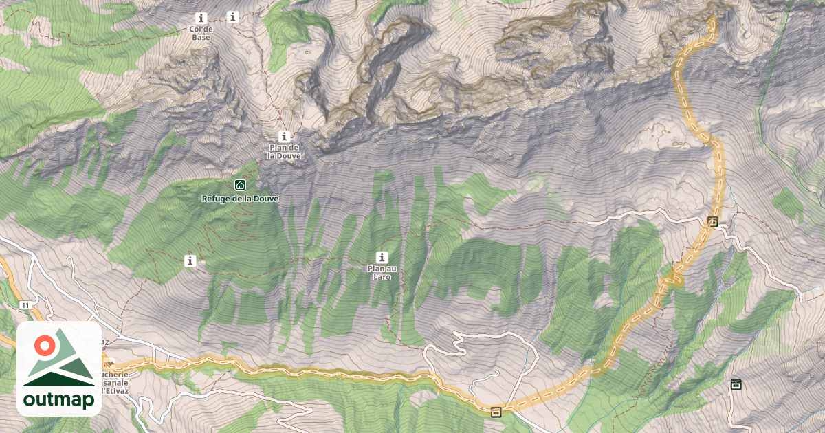 Map of Von L’Etivaz über die S-Seite