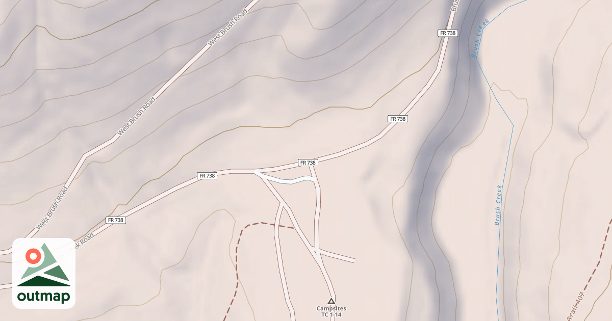 Map of BRUSH CREEK