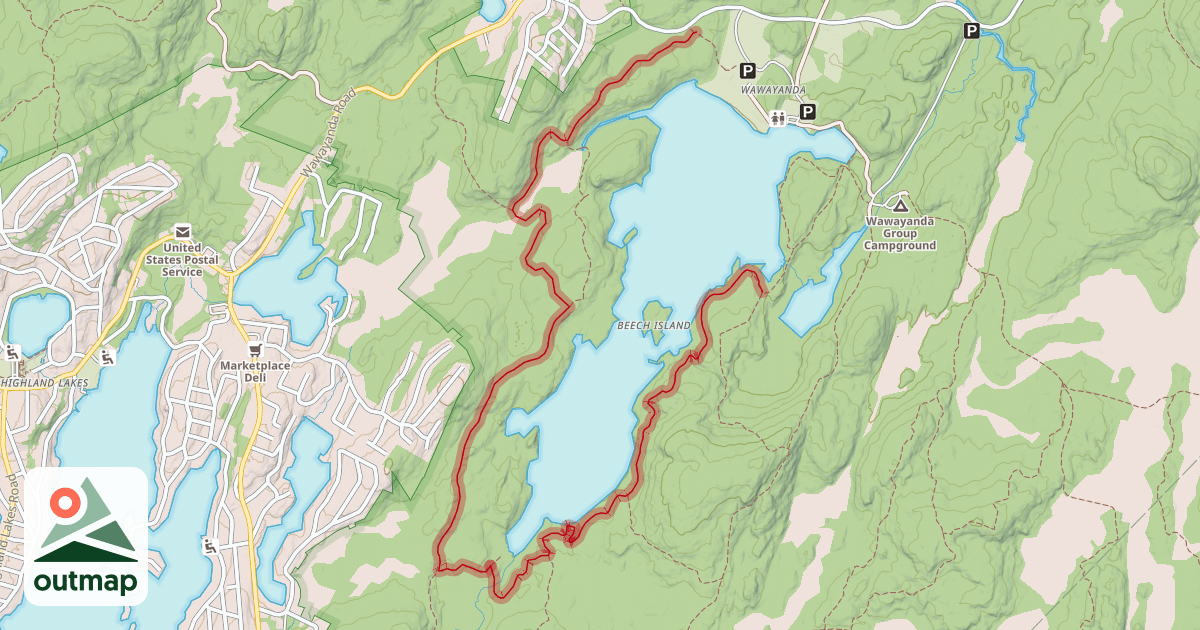 Map of Wawayanda Lake Loop