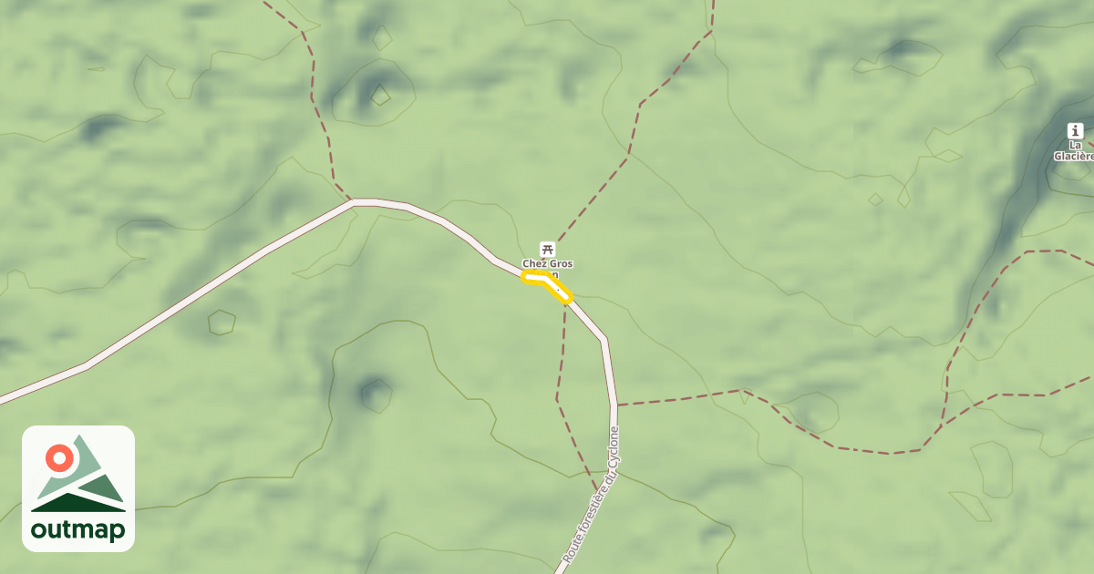 Map of La Vira Gros Jean - Montée du Cyclone / Panoramique