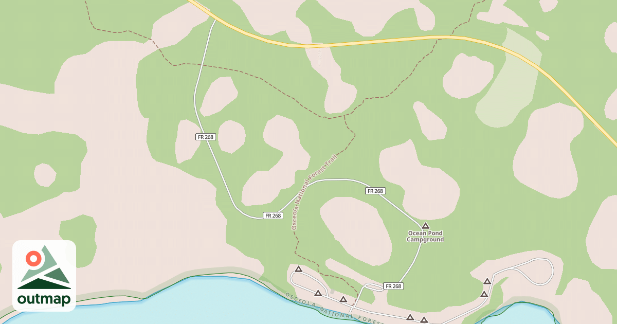 Map of OCEAN POND CAMPGROUND ENTRANCE