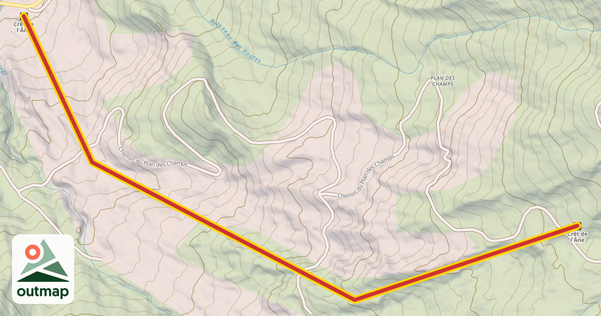 Map of Crêt de l'Âne