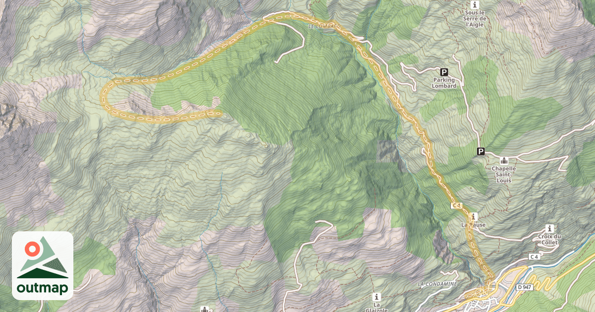 Map of Crête de Chalvet — Aiguilles