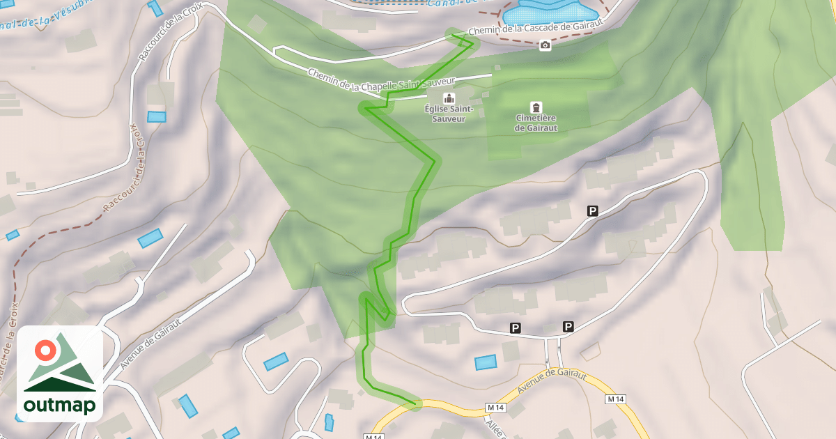 Map of Raccourci de l'Église de Gairaut