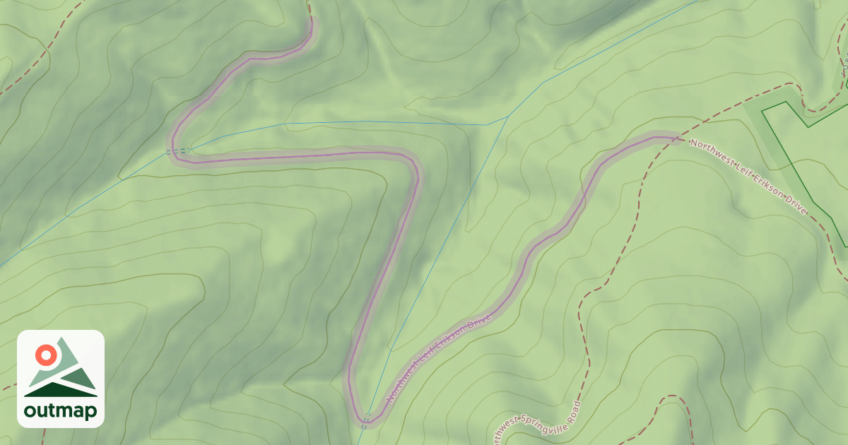 Map of Northwest Leif Erikson Drive