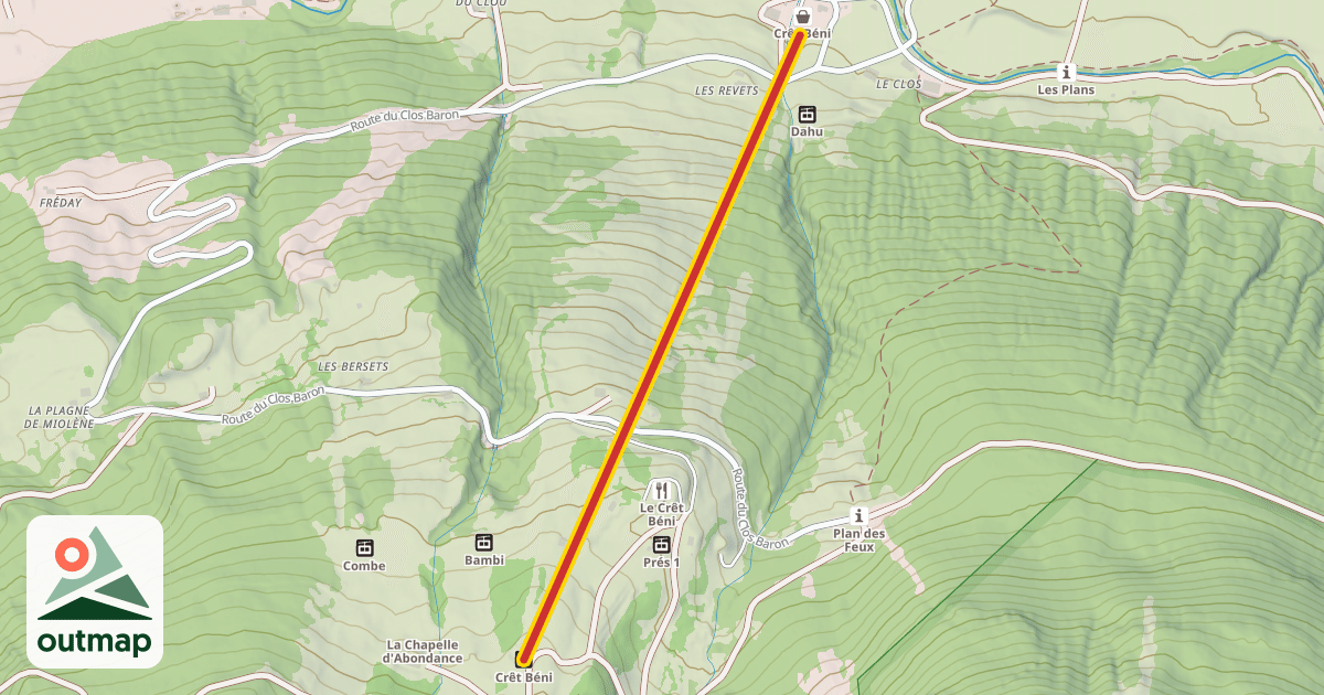 Map of Crêt Béni