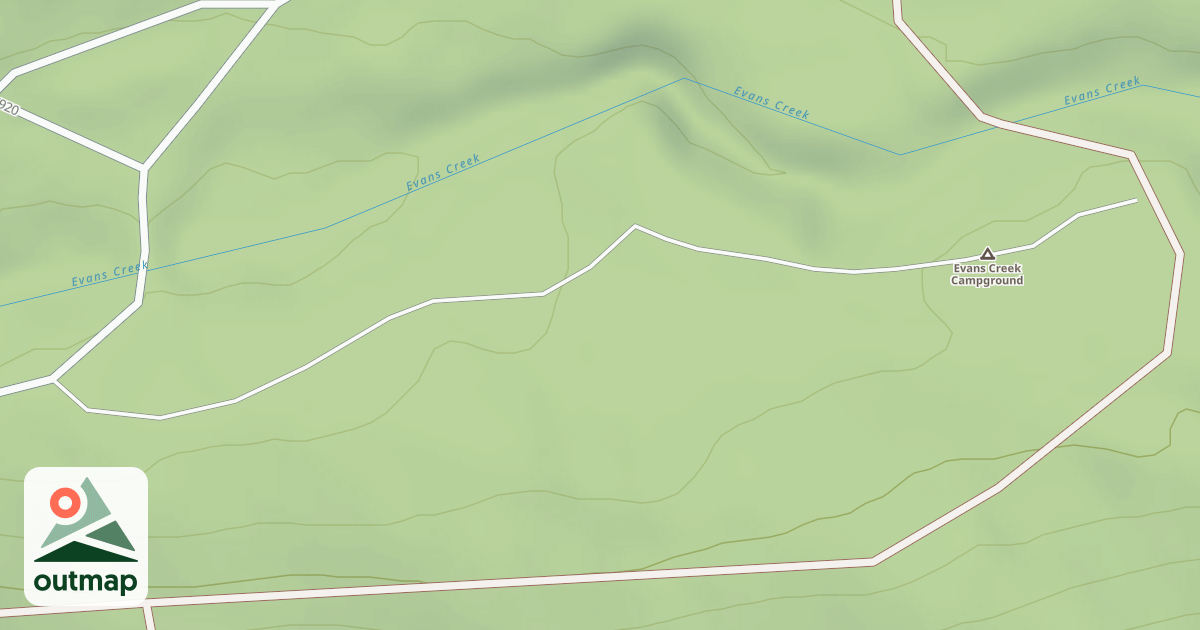 Map of EVANS CREEK CAMPGROUND