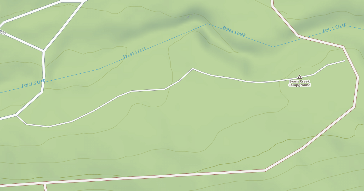 Map preview of EVANS CREEK CAMPGROUND