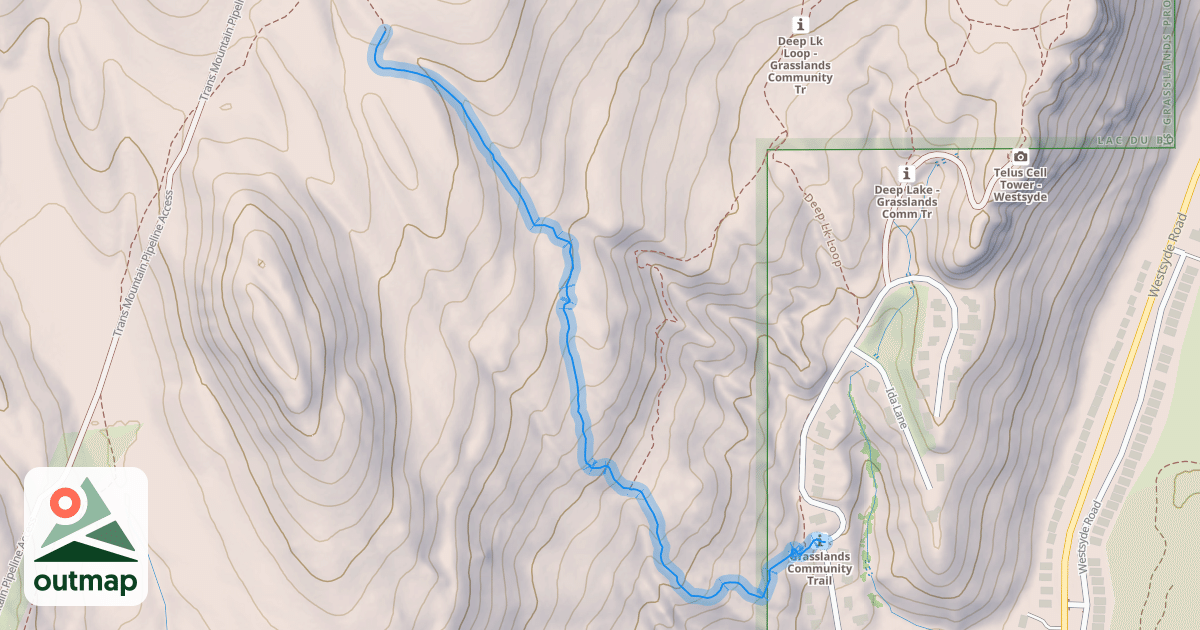 Map of Deep Lk Loop - Grasslands Community Tr