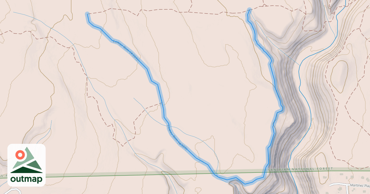 Map of Lower Rim Trail