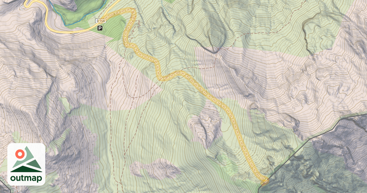 Map of Pic de Peyrelue ou Houega de Peyrelue — Pont de Peyrelue