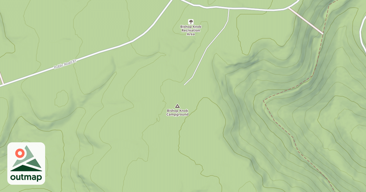 Map of BISHOP KNOB CG. in Webster