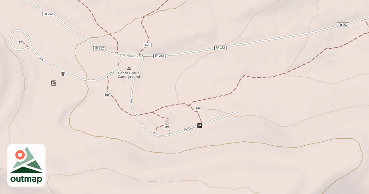 Map of CEDRO PEAK CG LOOP 2