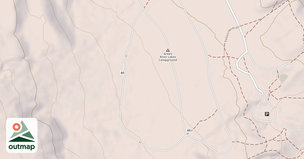 Map of GREEN RIVER LAKES CAMPGRND