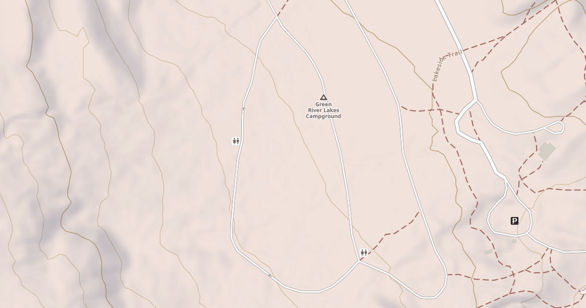 Map preview of GREEN RIVER LAKES CAMPGRND