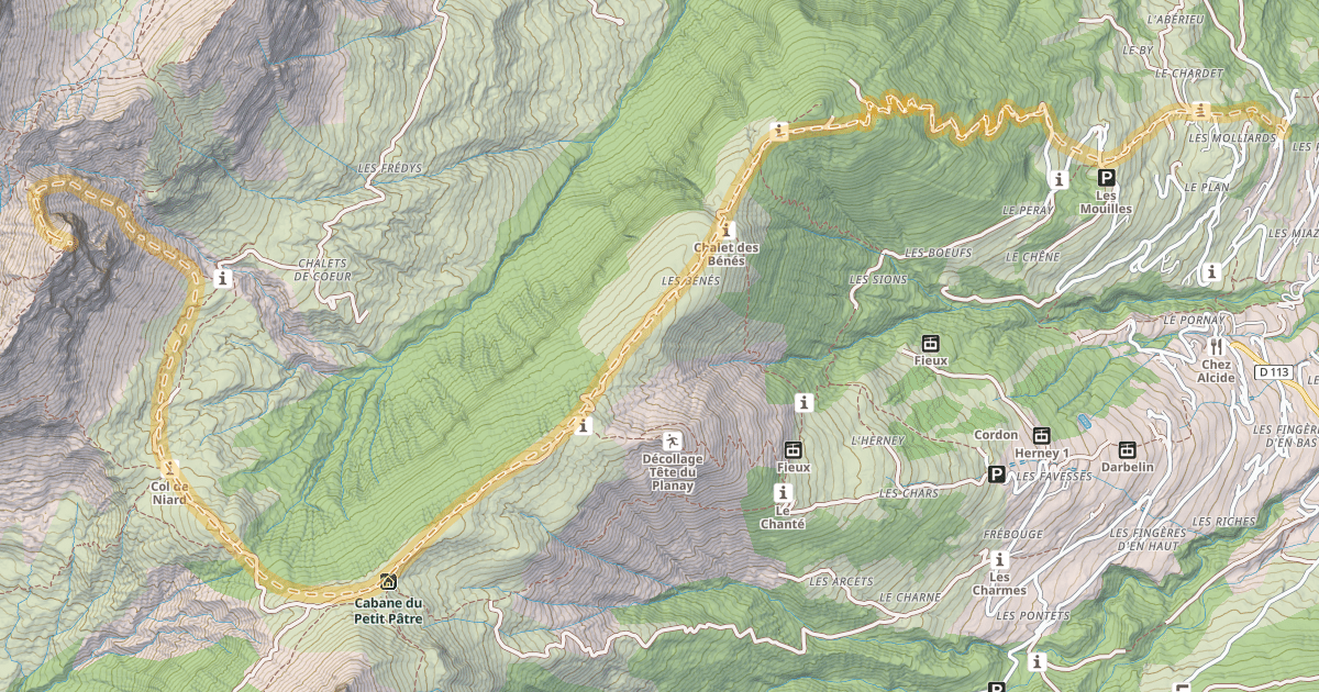 Map preview of La Miaz — Les Molliards