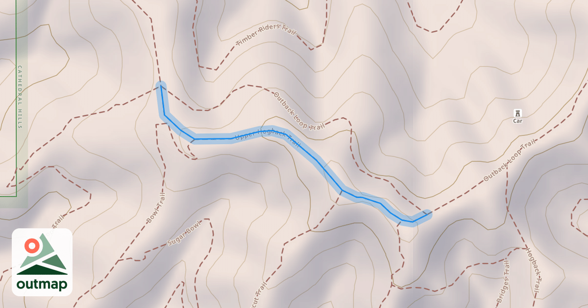 Map of Upper Hogback Trail
