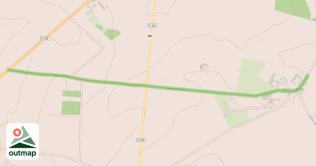 Map of Vaux-Le-Prêtre