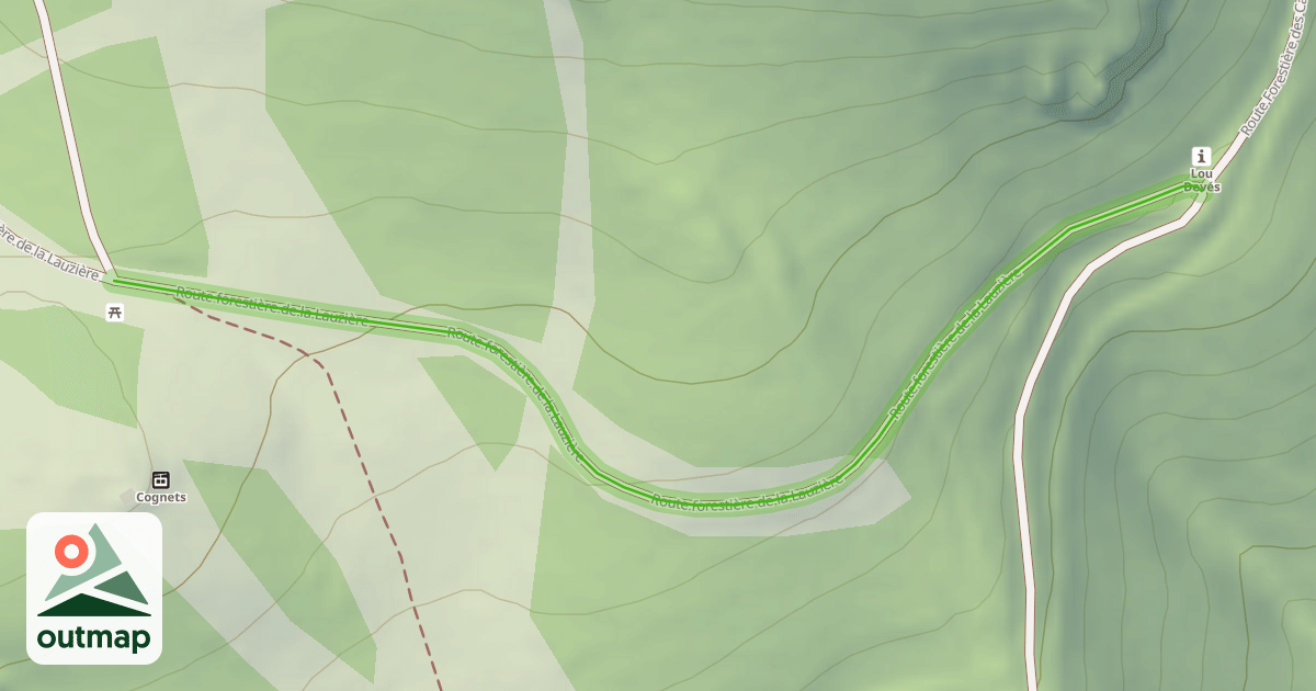 Map of Route forestière de la Lauzière
