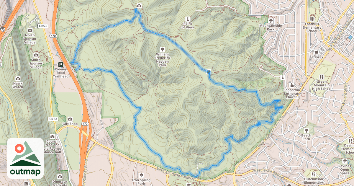Map of Green Mountain Trail