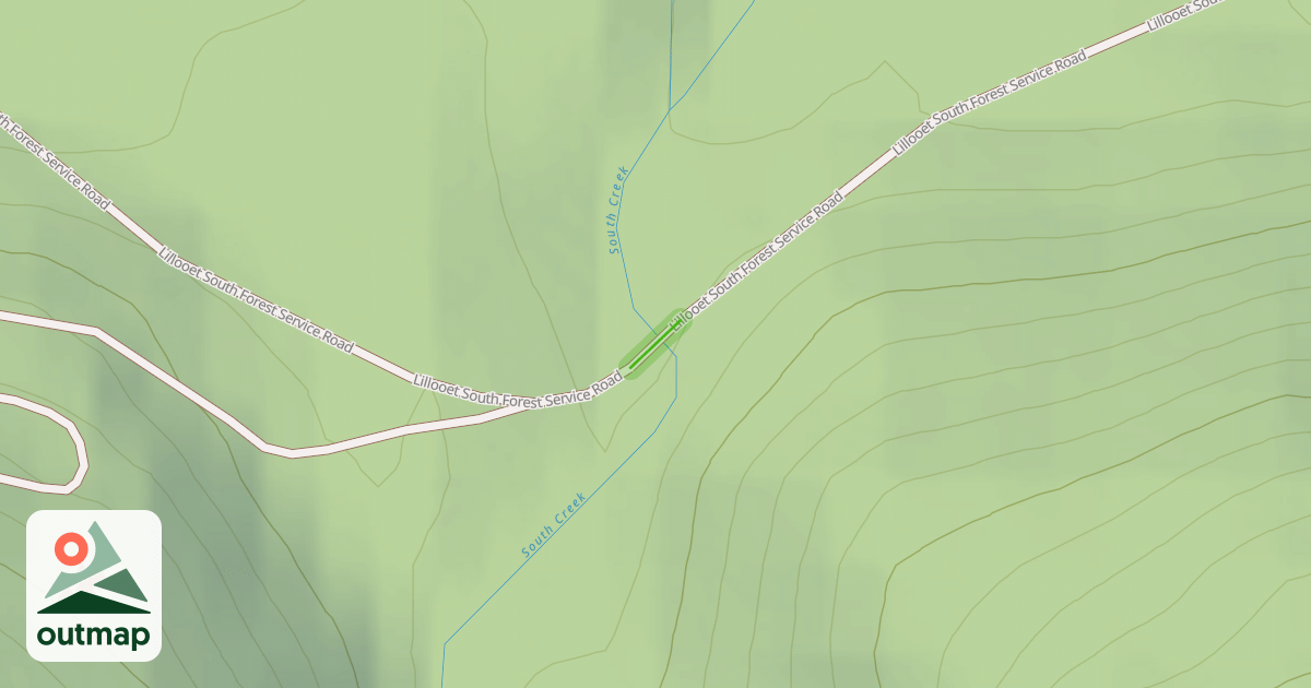 Map of Lillooet South Forest Service Road