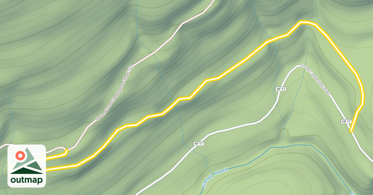 Map of National Forest Development Road 1720
