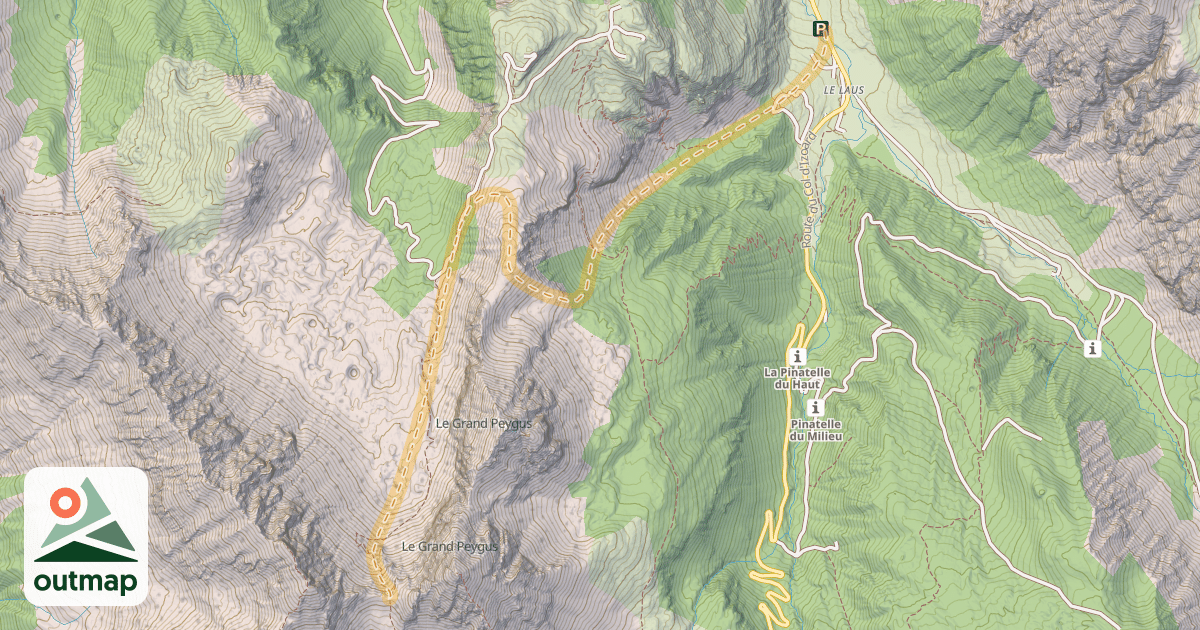 Map of Col des Peygus — Le Laus