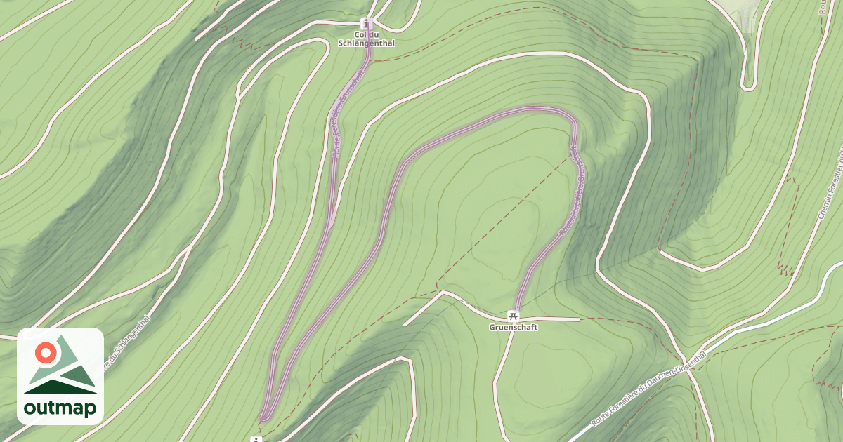 Map of Route Forestière Grunschaft