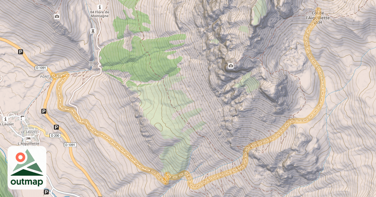 Map of Col de l'Aiguillette — Le Pont de l'Alpe