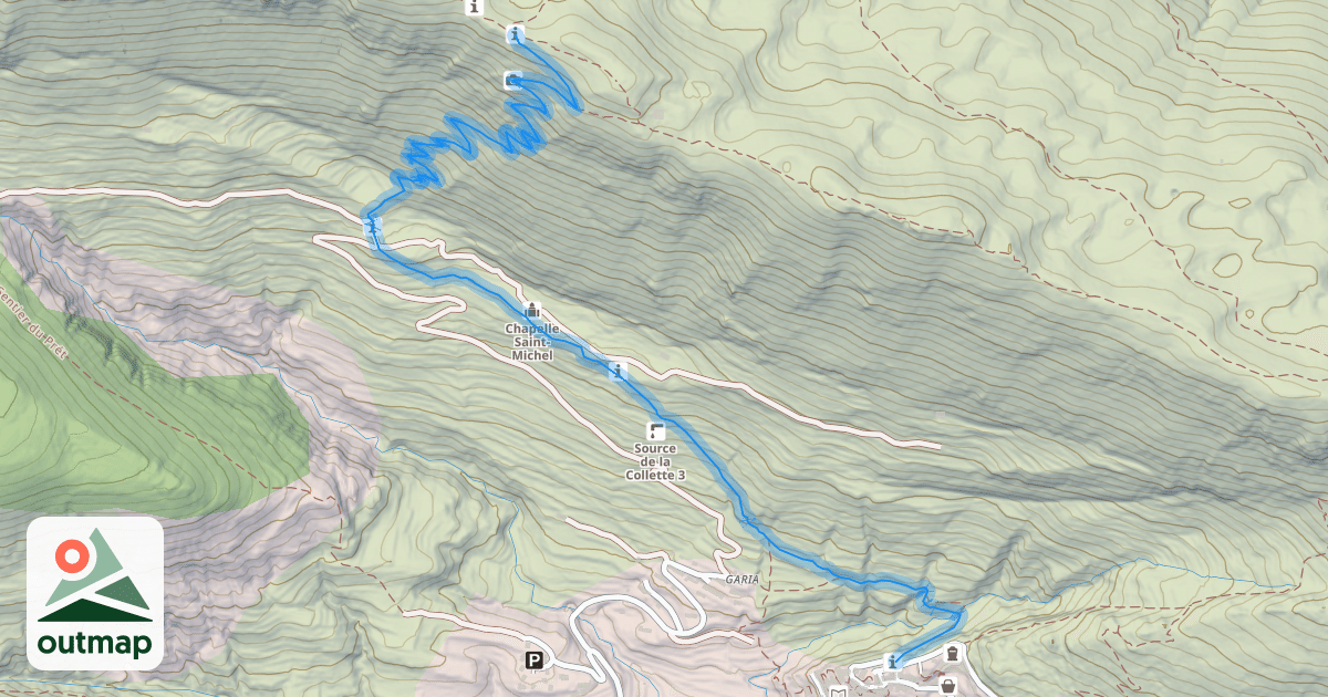 Map of Chemin de Coursegoules à Roquestéron