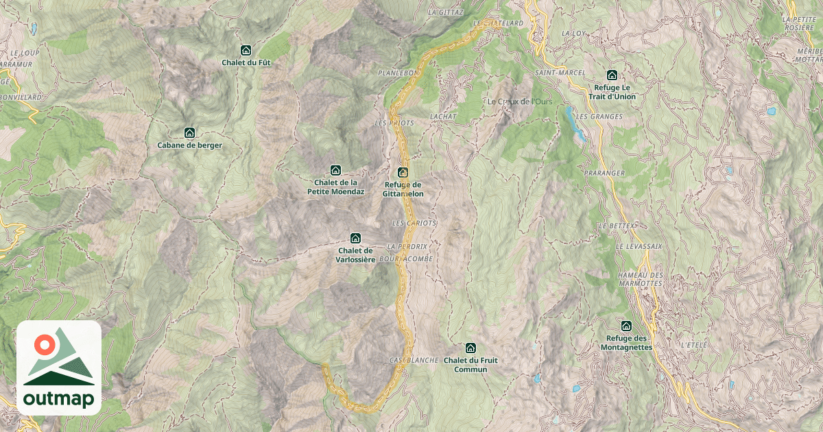 Map of Cime Noir — Le Châtelard