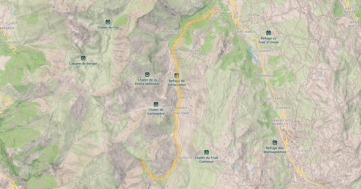 Map preview of Cime Noir — Le Châtelard