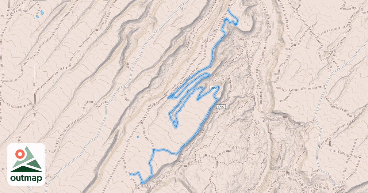 Map of Fingers Trail (Cushman Mesa)