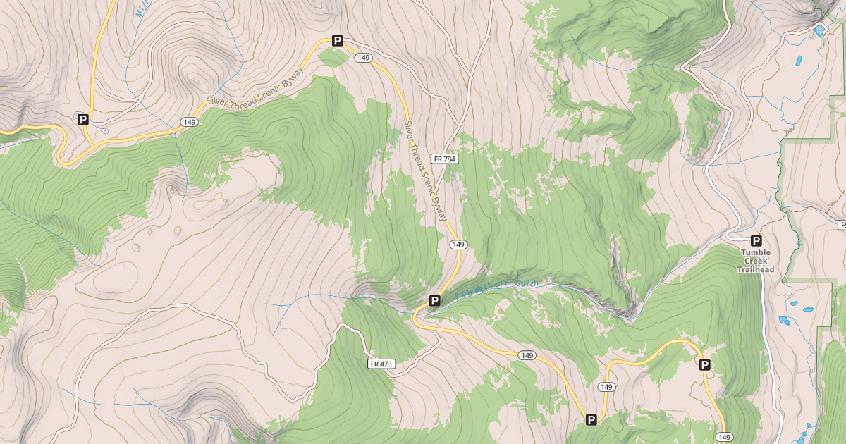 Map preview of Powderhorn Gulch Snowmobile