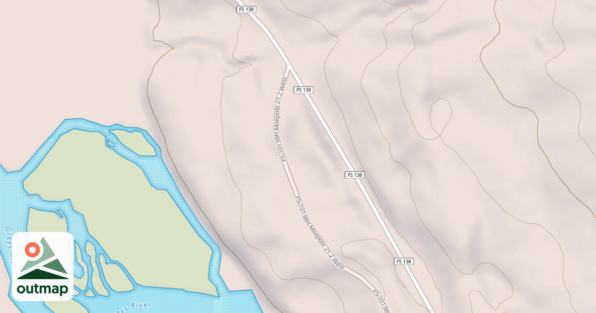 Map of MILEPOST 21.2 WEST