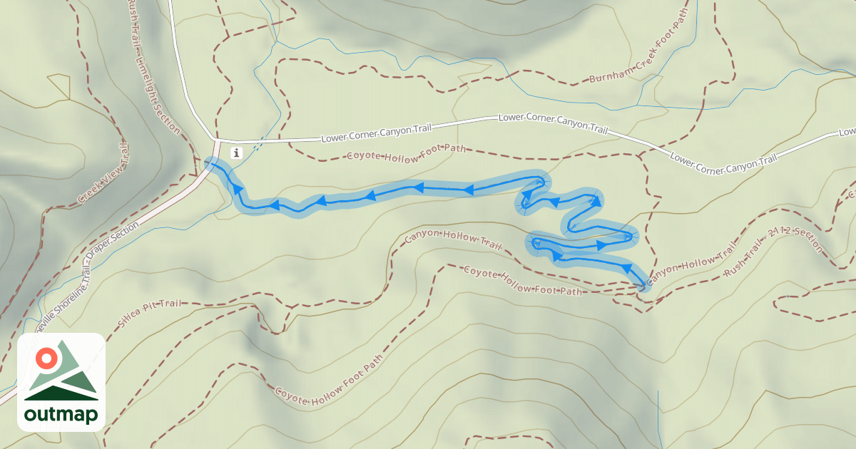 Map of Rush Trail - Dreamline Section