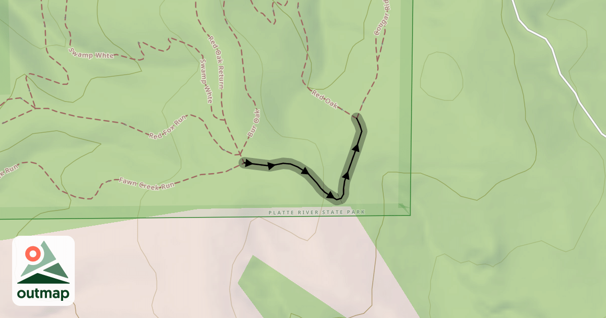 Map of Red Oak / Cougar Ridge