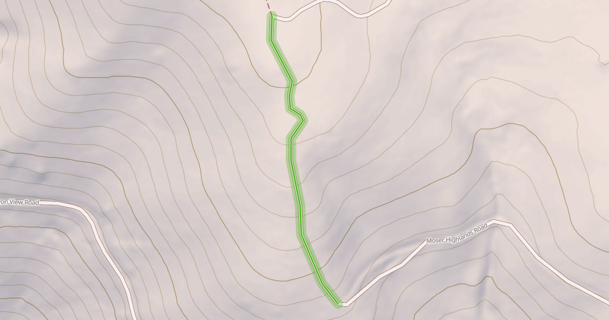 Map preview of Moser Highlands Road