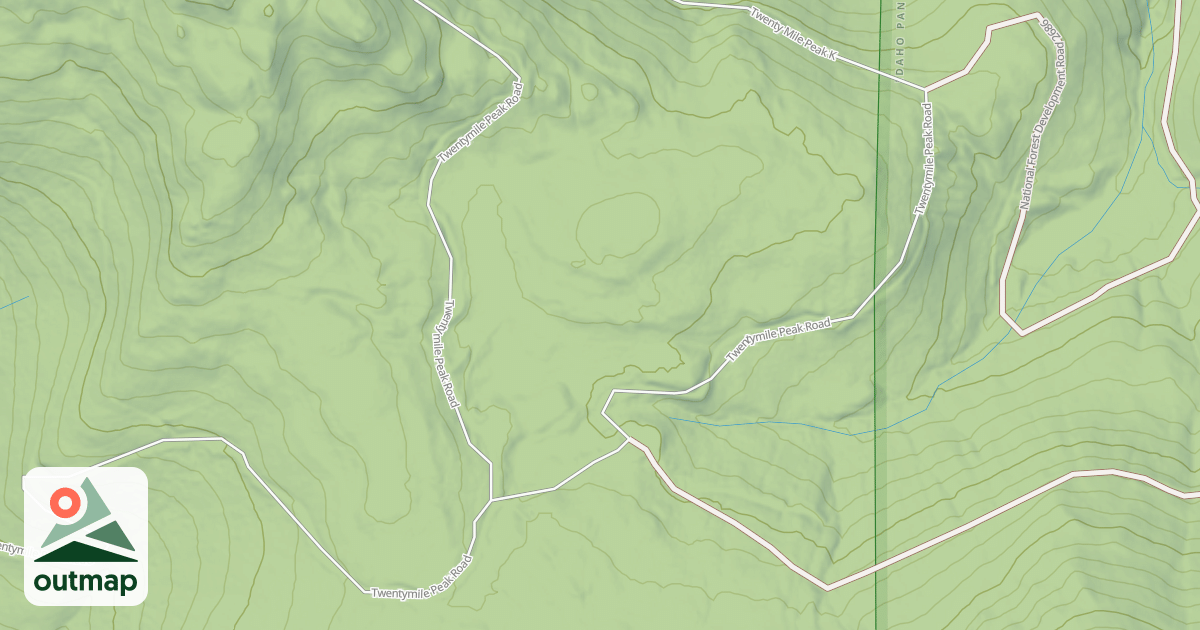 Map of TWENTYMILE PEAK