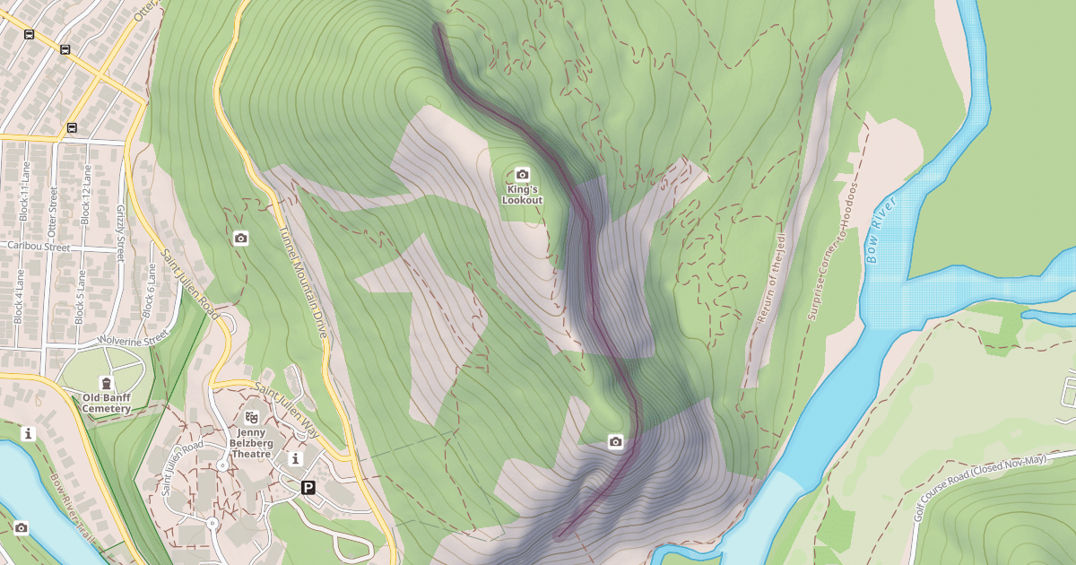 Map preview of Tunnel Mountain