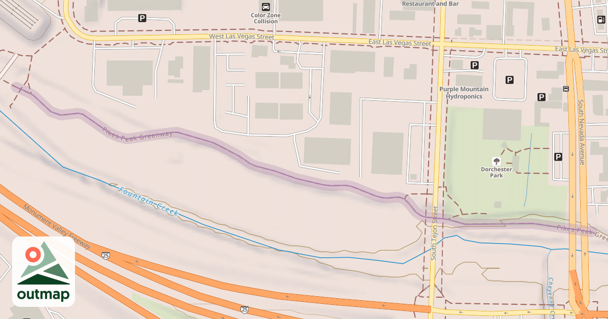 Map of Pikes Peak Greenway