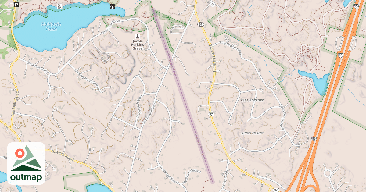 Map of Boxford Rail Trail
