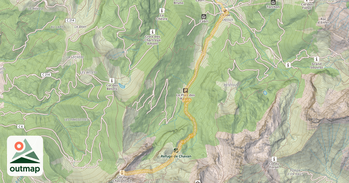 Map of Col de Chavannais — La Chèvrerie