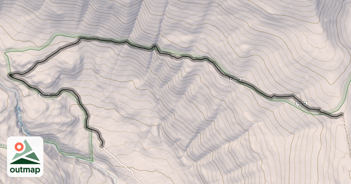 Map of Teocalli Mtn Trail 554