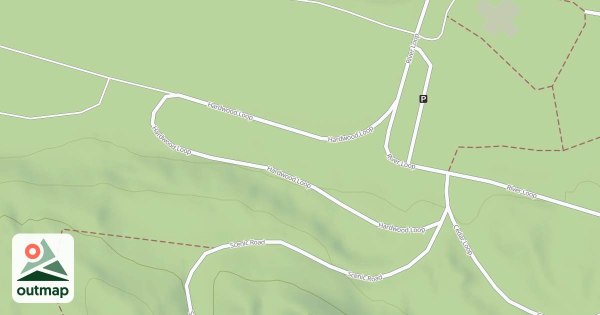 Map of HARDWOOD CAMPGROUND
