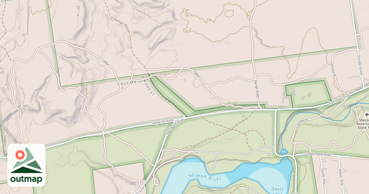 Map of Macomb Reservation Snowmobile Trail