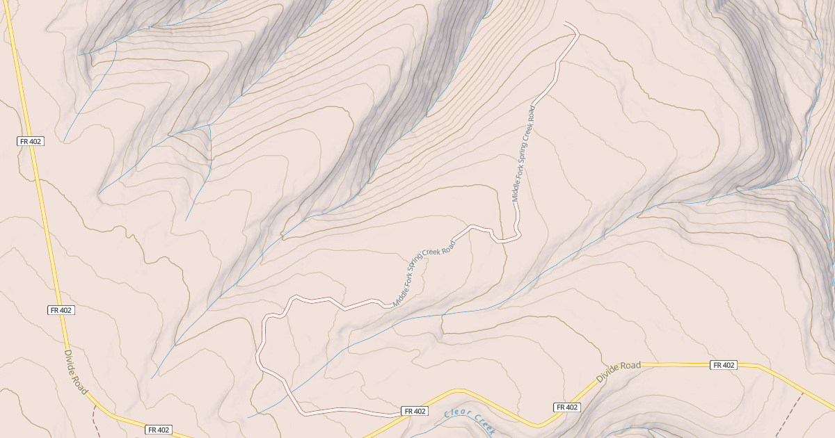 Map preview of MIDDLE FORK SPRING CREEK