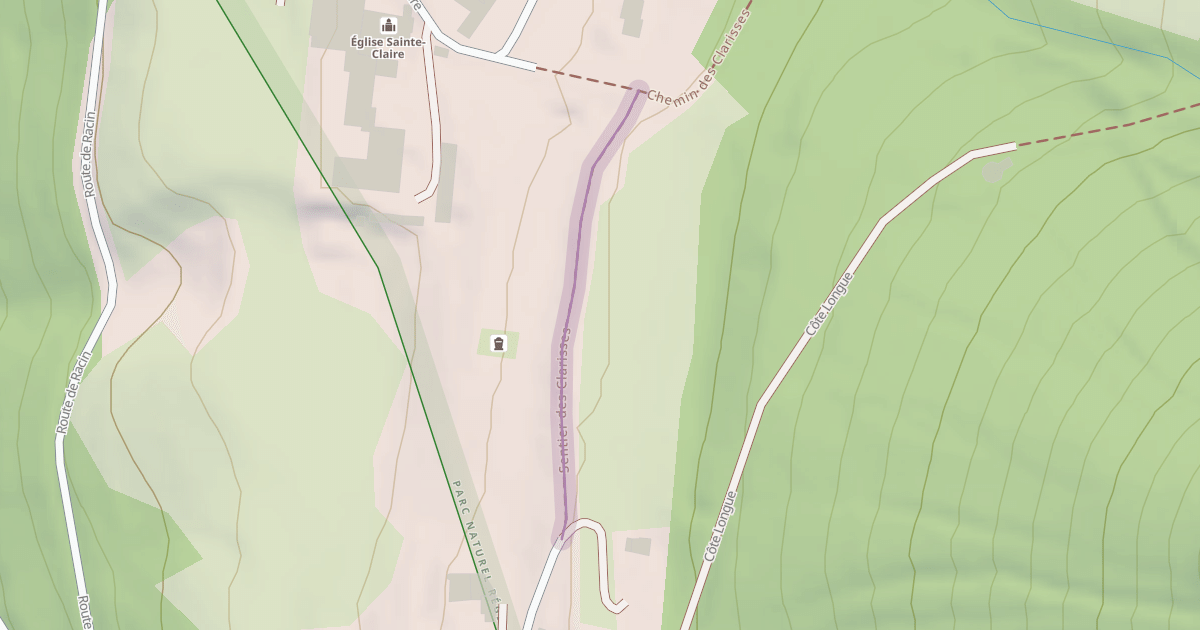 Map preview of Sentier des Clarisses